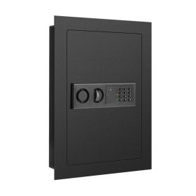 Digital Flat Recessed Wall Safe Security Lock Gun Cash Box - Black
