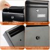 Wall Mount Mailbox Lockable Galvanized Iron Letter Post Box Locking Security Drop Box with 2 Keys for Outside Home Office - Black