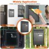 Wall Mount Mailbox Lockable Galvanized Iron Letter Post Box Locking Security Drop Box with 2 Keys for Outside Home Office - Black