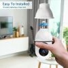 1080P Wireless E26 Bulb Camera WiFi Security Camera Smart IP Camera Night Vision +32G SD Card - 1set