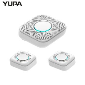 433MHZ Wireless Smart Doorbell LED Light 36 Songs Welcome Home Security EU US Pulg Button Doorbell - B - US plug