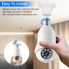 E27 WiFi Bulb Camera 1080P FHD WiFi IP Pan Tilt Security Surveillance Camera with Two Way Audio Night Vision Flood Light Motion Tracking Siren Functio