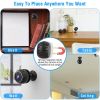 Mini Wireless Camera Wifi IR Night Vision HD 1080p Home Security Camera for Home Indoor Office Baby Pet 32GB Card Included - Black - MMC Card Included