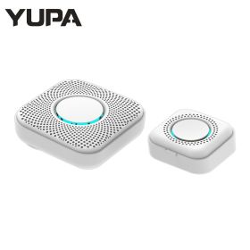 433MHZ Wireless Smart Doorbell LED Light 36 Songs Welcome Home Security EU US Pulg Button Doorbell - A - US plug