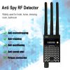 G618 Three Antennas Professional Radio Frequency Detection Device Gsm GPS RF Signal Detector Anti Wiretapping Wireless Camera Detects - black