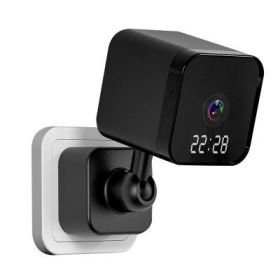 K01 1080p Wall Plug Camera Surveillance Video Voice Recorder IP Cam Indoor Home Security Clock Cameras Random Color Hidden built in 32GB - white