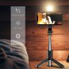 Mini Selfie Stick Tripode Movil Light Portabl Phone Stand Lamp Bluetooth Con Luz Palo Extensible Led Video Tripe Smartphone Aro - Black