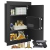 Digital Flat Recessed Wall Safe Security Lock Gun Cash Box - Black