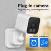 K01 1080p Wall Plug Camera Surveillance Video Voice Recorder IP Cam Indoor Home Security Clock Cameras Random Color Hidden built in 32GB - black